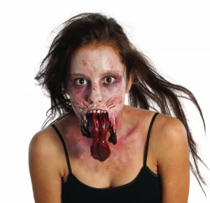 The Walking Dead Split Jaw Latex Mask, Standard color, One Size