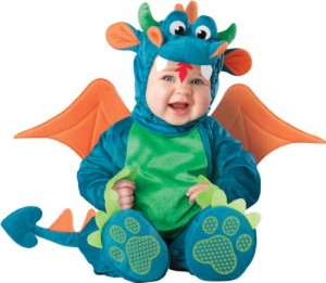 InCharacter Unisex-baby Newborn Dragon Costume, Teal/Green, Small (6 - 12 Months)