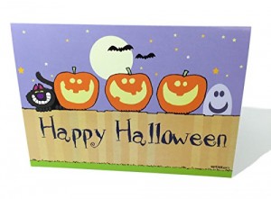 Halloween-Costume-Zone.com - Happy Halloween - Pumkins on a Fence Greeting Card - 18 Cards/19 Envelopes